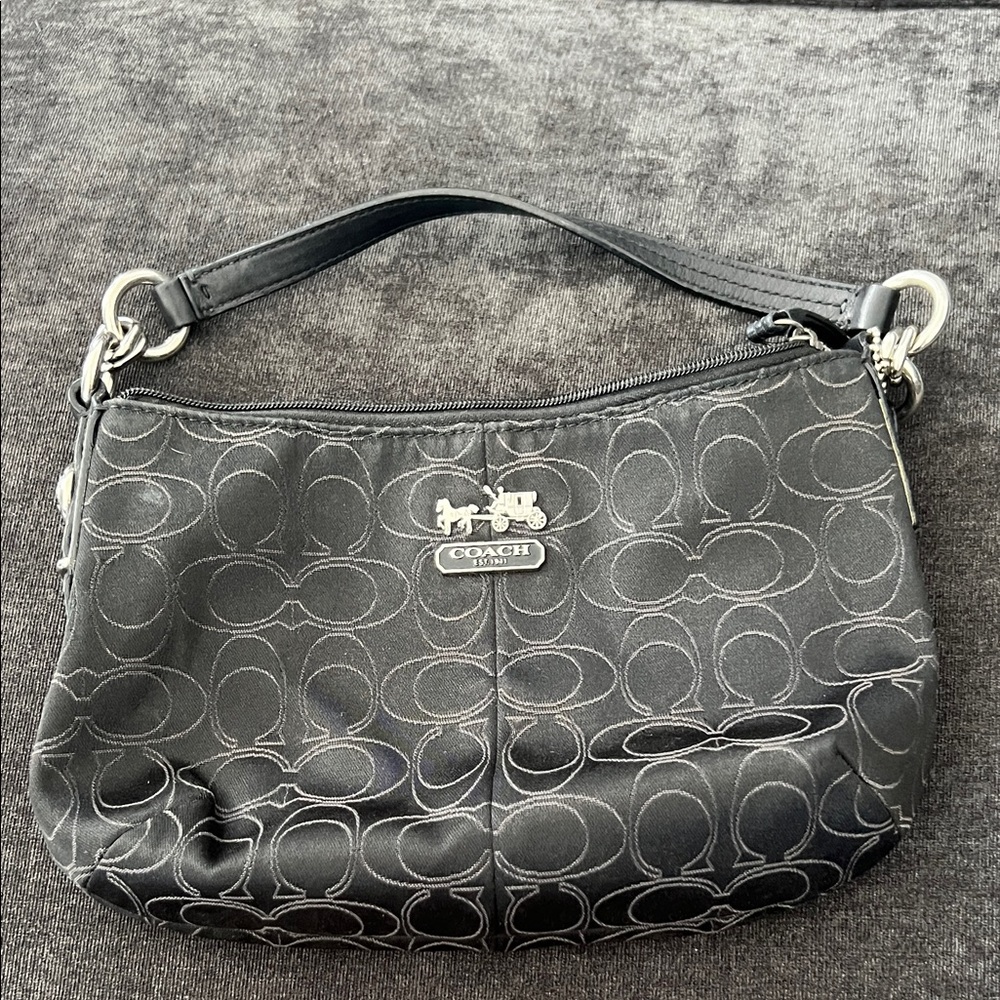 Coach Black Monogram Shoulder Bag